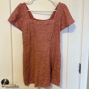 Abercrombie & Fitch Rust Polka Dot Midi Dress